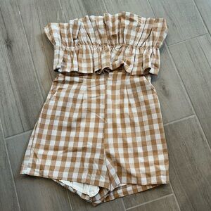 SOLD - Gingham Romper